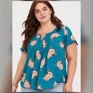 TORRID Georgette Pintuck Blouse (1)